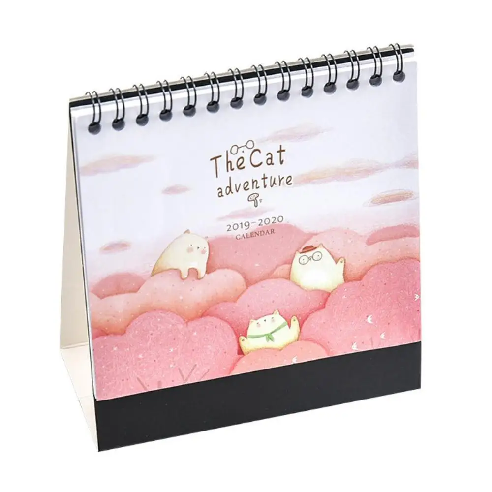 Ручная Рисование свежий мультфильм Мини Милая настольная бумага двойной план планировщик Органайзер ежедневный календарь год B4Q0