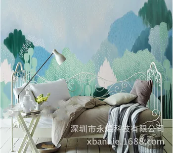 

Hand-Painted Modern Minimalist Northern European-Style Wood Wall Decoration Wallpaper Living Room Sofa Bedroom Bedside Seamless