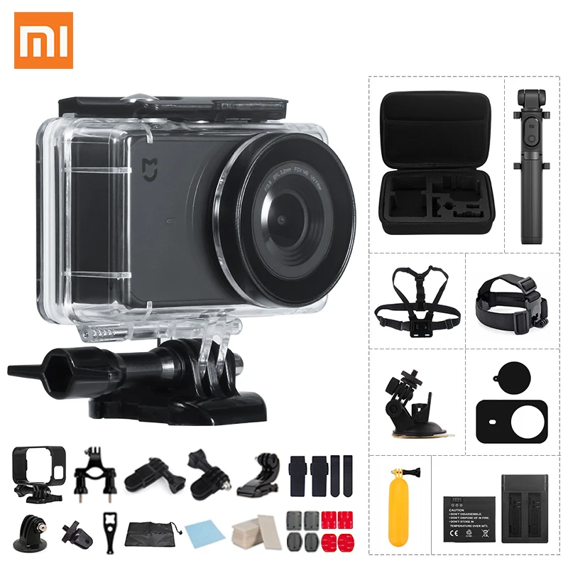 Экшн камера Xiao mi jia 4 K/30FPS Ambarella A12S75 Smart ni Sports Cam EIS WiFi 2 &quotс сенсорным экраном