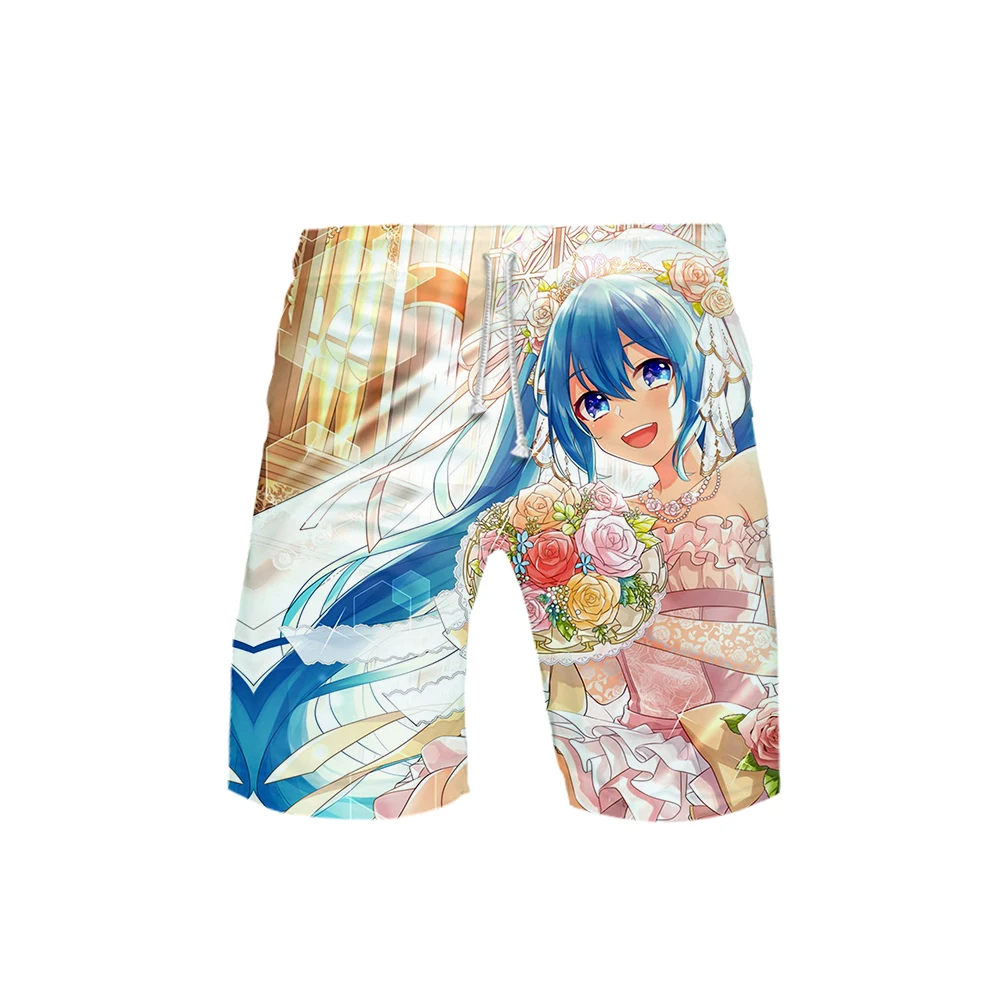 Новинка Hatsune Miku 3D пляжные шорты для мужчин эксклюзивные модные летние повседневные шорты модные хип-хоп шорты 3D Брюки пляжная одежда