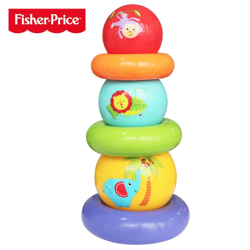 Fisher-Price детские игрушечные мячи тренировочный мяч штабелирование мяч наконечник надувной мяч ручной мячик пинч мяч детский мяч для обучения детей