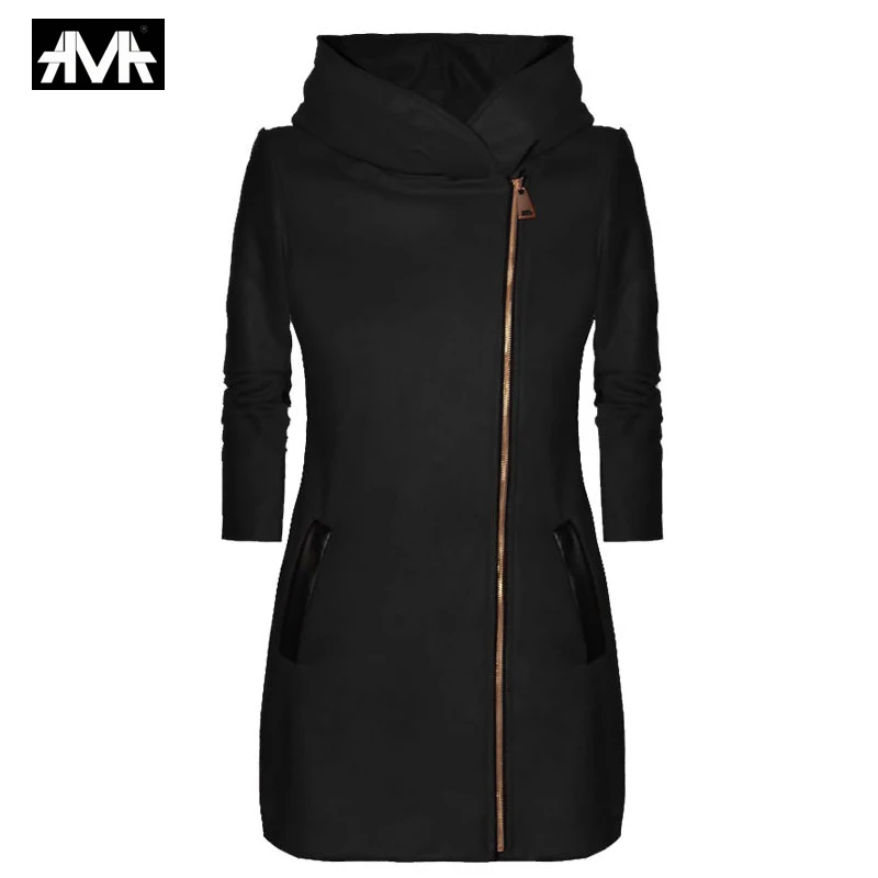 Spring Jacket Women High Collar Hooded Zipper Long Sleeve Coats Jacket Slim Women Outwear Coat Casual Hooded Hoodie
