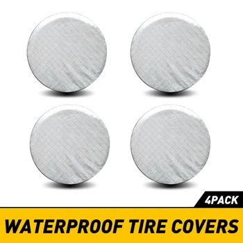

4pcs 26-27 Inch Waterproof Tire Cover Dustproof Anti-UV Storage Bag Case Tire Cover For Truck Vehicle Tire Wheel
