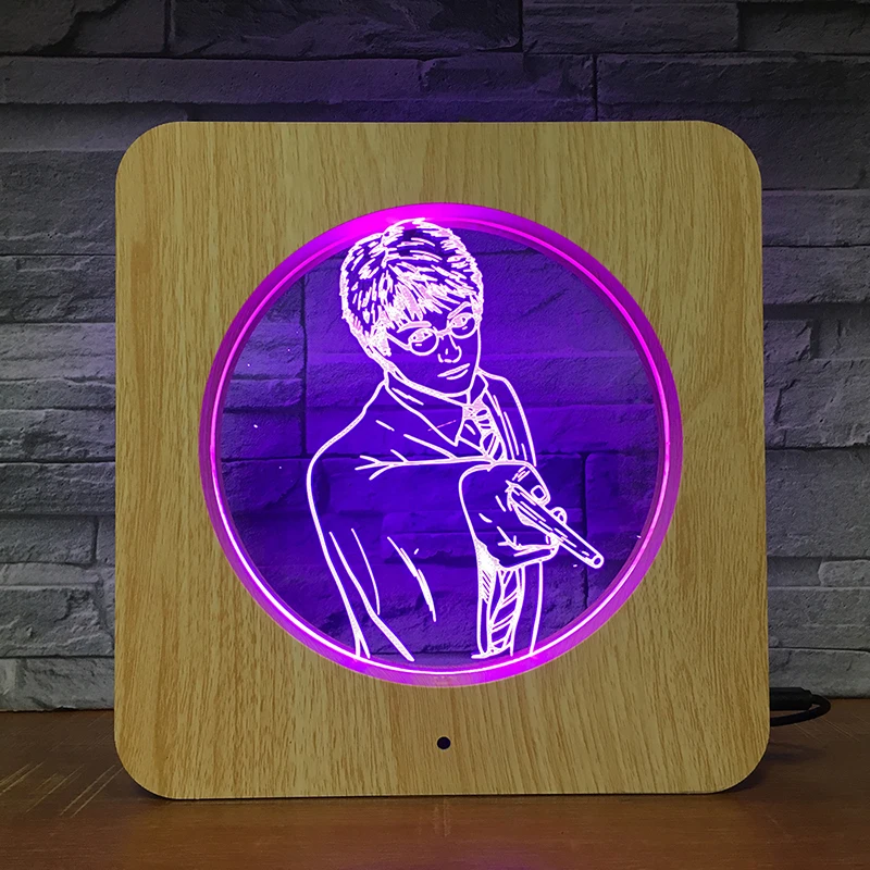 Гарри Волшебная школа 3D светодиодный пластиковый Ночной светильник DIY индивидуальная настольная лампа Детский Цветной подарок домашний декор Прямая поставка 1397