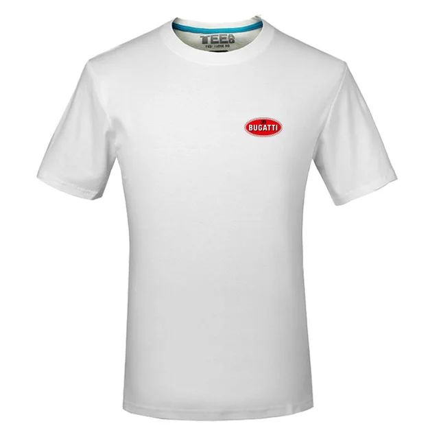 3 Bugatti logo t shirt Letter Printed Fashionable Round Neck T-shirts short sleeve T-shirt b - Цвет: 3