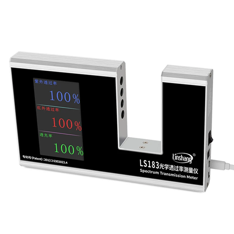 

Linshang LS183 Spectrum Transmission Meter UV IR Transmission Meter Test Film Glass Window Tint with 940 IR 365 UV 380-760Nm VL