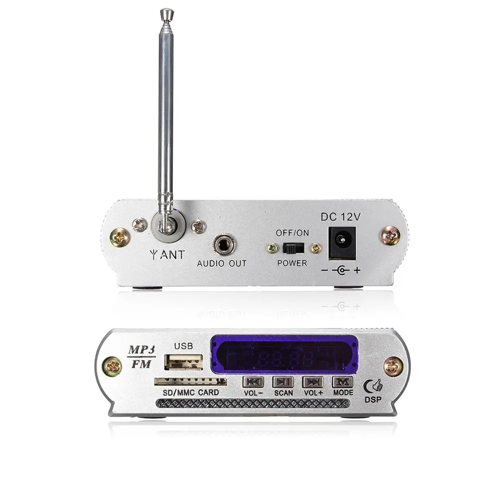 Профессиональный Mp3 цифровой плеер светодиодный дисплей наушники Поддержка SD/MMC/USB FM радио 12 В с пультом дистанционного управления автомобильный аудио плеер