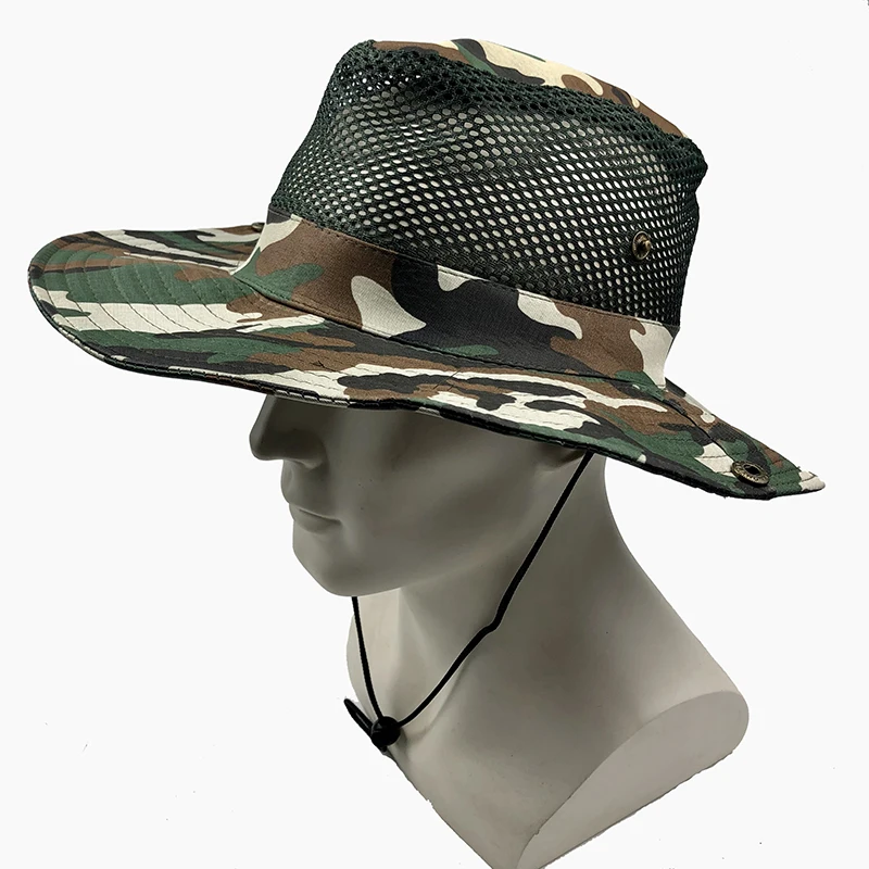 Chapeaux de plage en maille respirante à large bord pour hommes, casquette de soleil pliable, été, extérieur, voyage, escalade, pêche, crème solaire, E27, X015