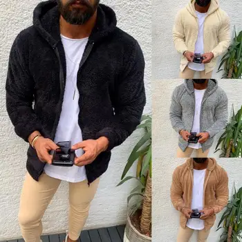 

Mens Winter Warm Zipper Casual Jacket Men Hooded Coat