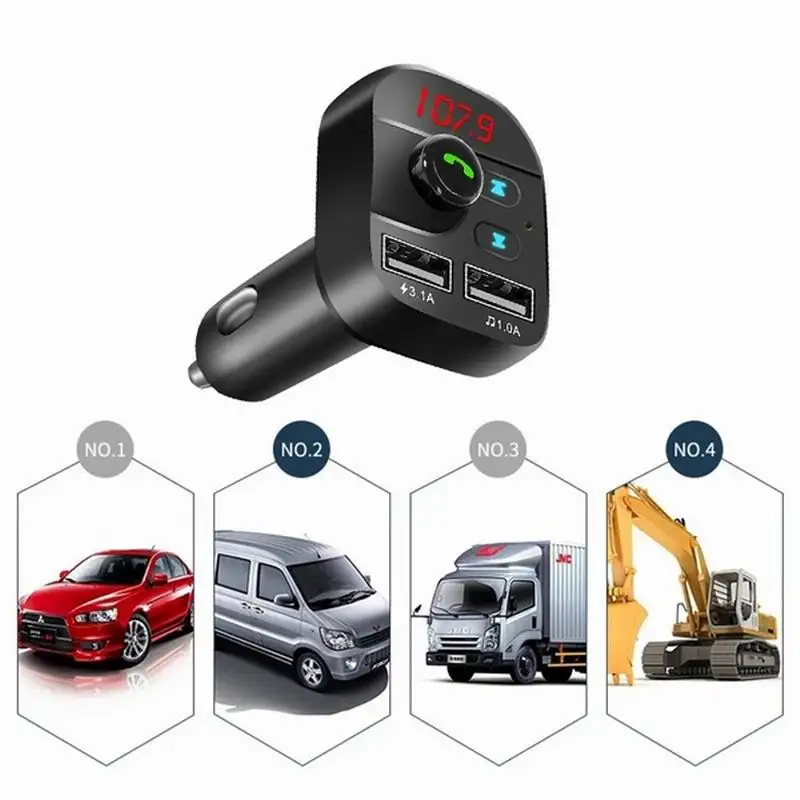 Автомобильная Беспроводная гарнитура Bluetooth TF карта ЖК MP3-плеер двойной USB 2.1A автомобильное зарядное устройство для телефона для автомобиля электронные аксессуары