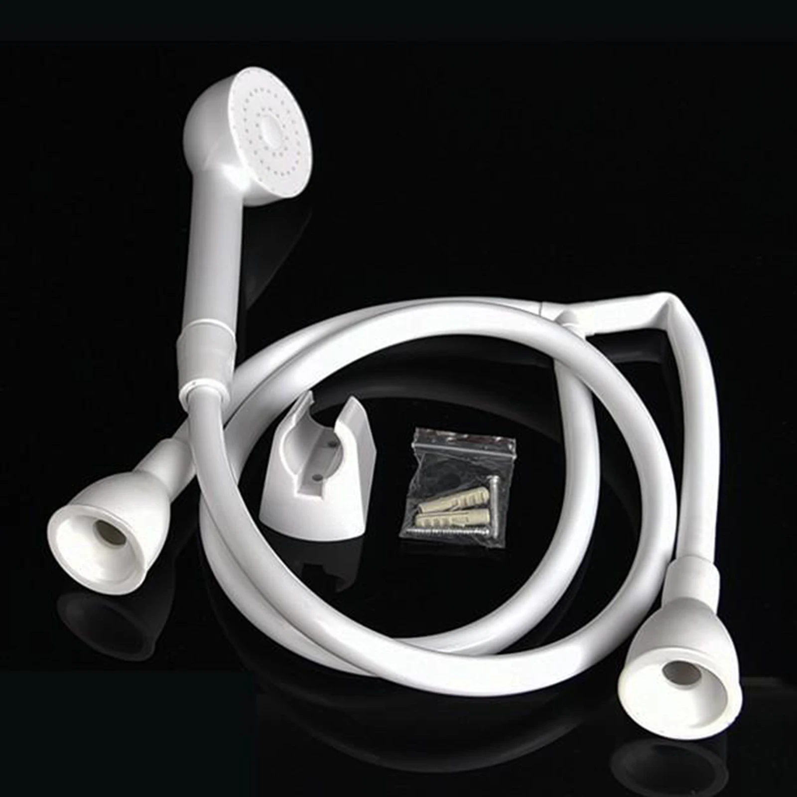 Double Tap Bath Shower Spray Head Hose PUSH-FIT for Hair Dresser White