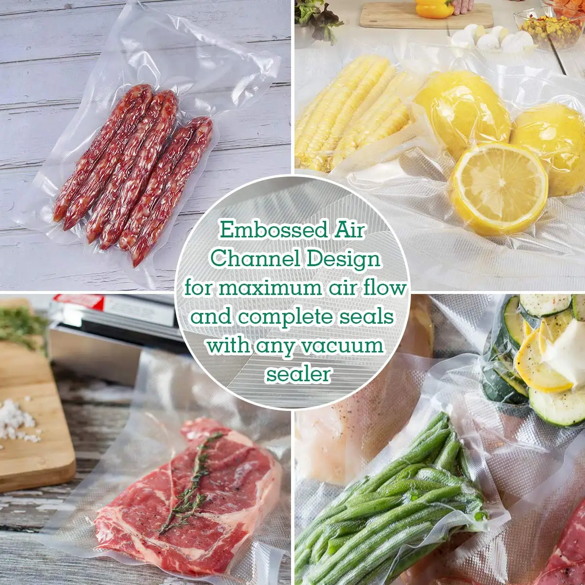 Пакеты для вакуумного упаковщика пищевых продуктов 12 + 15 20 25 28 см * 500 2