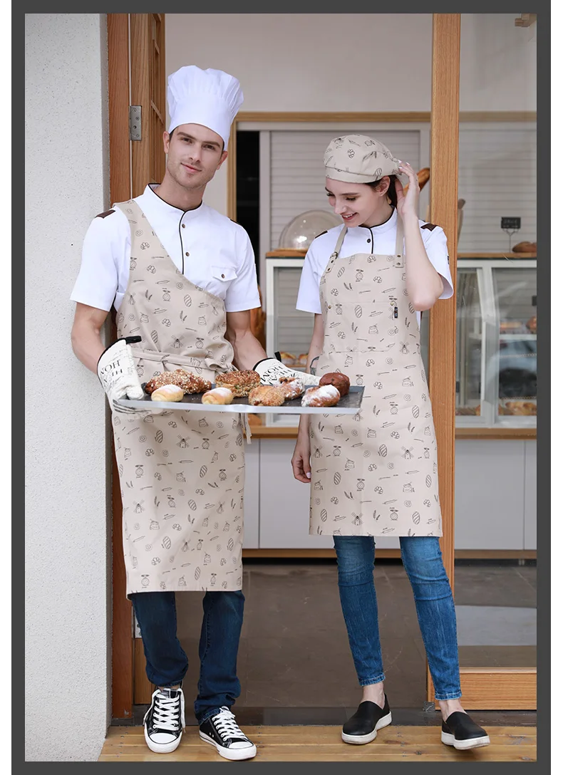 Летняя белая Рабочая Рубашка с коротким рукавом baker, униформа официанта, рабочая одежда официантки