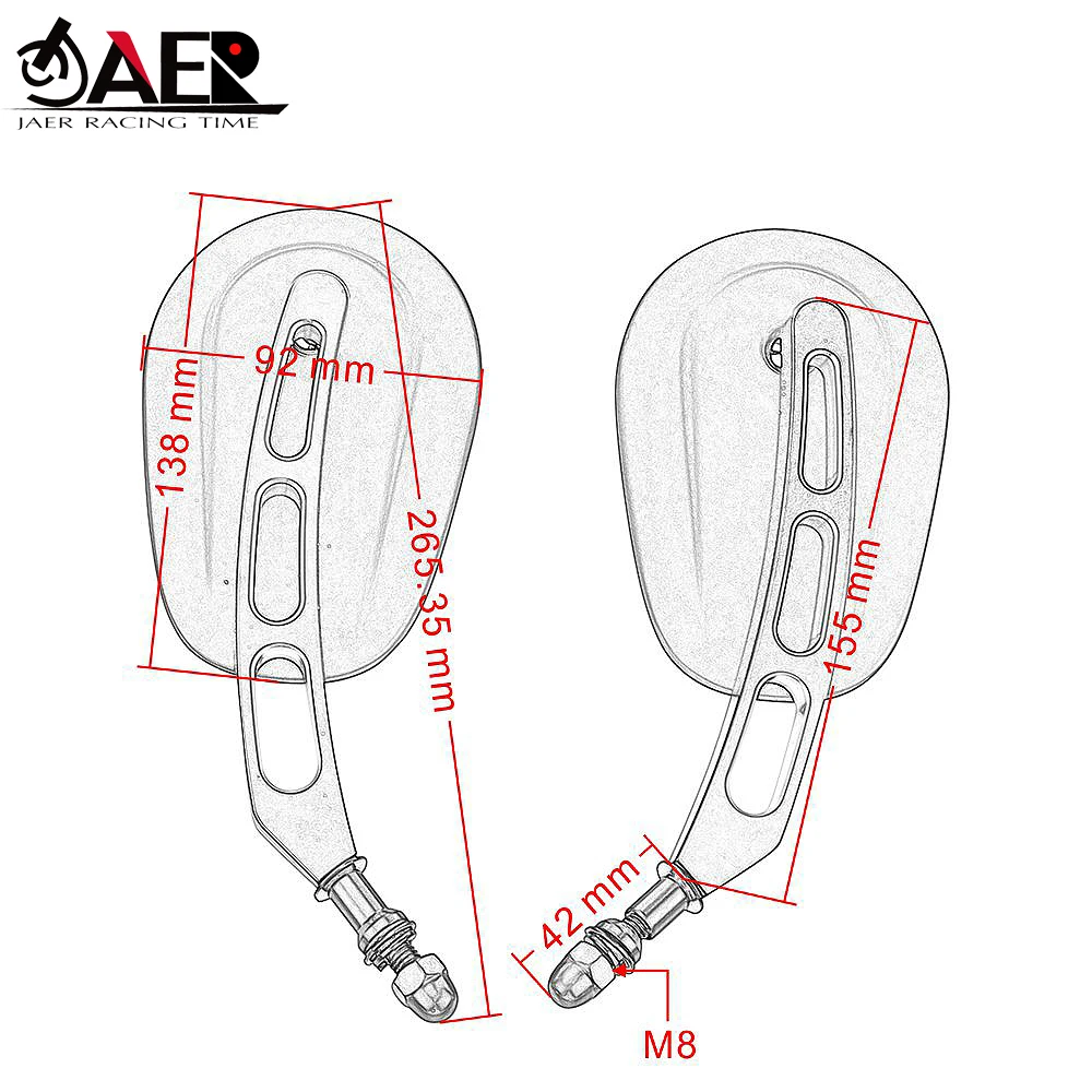 JAER мотоцикл 8 мм зеркало заднего вида для Harley Sportster 883 1200 Железный 883 Dyna Fat Boy Softail Street Bob
