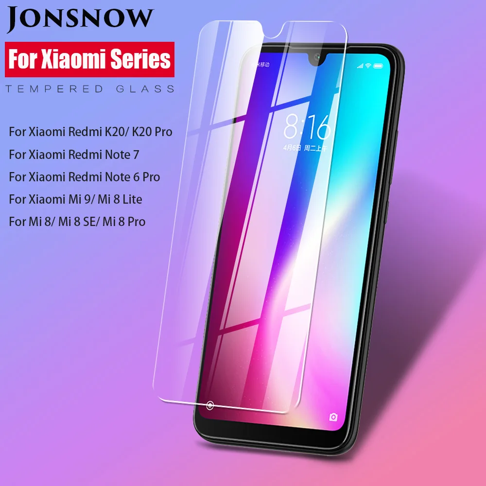 Закаленное стекло JONSNOW для Xiaomi Redmi Note 7/K20 7 7A 9H защитная пленка Mi 9 8 Lite A2 | Мобильные