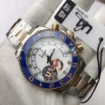 

Business Silver & rose gold watch Men luxury automatic mechanical luxury Watches ceramic bezel white dial yacht-master U1 factor