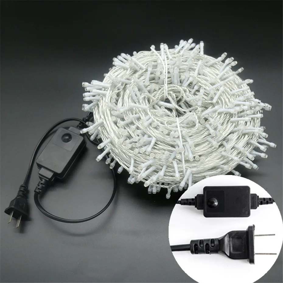 US Plug --24V 20 Вт, 30 Вт, 50/100 м безопасности светодиодный уличный гирлянда низкая Напряжение строка светильник на открытом воздухе декор для садового домика квадратный Рождество 24V разъема стандарта ЕС и США - Цвет: US Plug --24V
