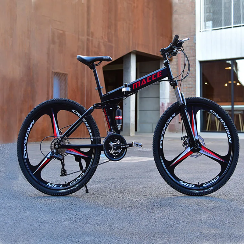 26Inch Folding Mountain Bicycle 21Speed Double Shock Absorption Off-Road Variable Speed Top editioAdult Student One-Wheeled Bike