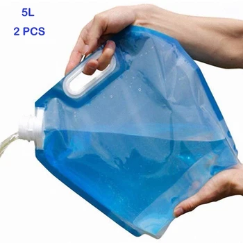 

2 Pcs 5L Cycling Water Bag Evacuation Disaster Prevention Goods Water Tank Water Bag Portable Large Capacity Folding Safety