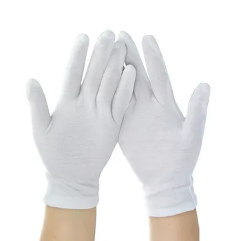 

6 Pairs White Gloves Inspection Cotton Work Gloves Jewelry Lightweight Hight Quality Anti Dust Fingerprint Gloves
