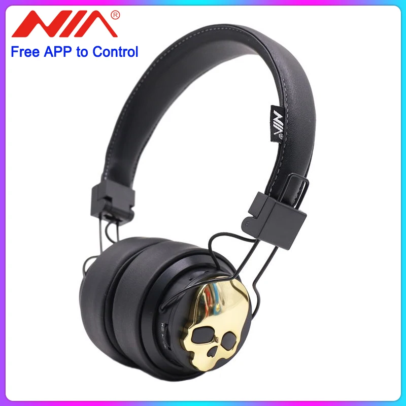 

Original NIA X7 Outdoor Bluetooth Headphones Wireless Stereo Head-mounted Gaming Headset Mic Support phone APP to control