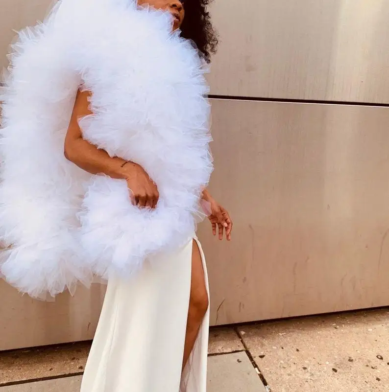 Fashion 2020 Tutu Cover Up Women Top Off The Shoulder Custom Made Tulle shawl Bridal Cover Bridal cape