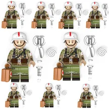 10 шт. военный медицинский солдат фигурки строительные блоки десантник бронированный солдат оружие кирпичи игрушки X440