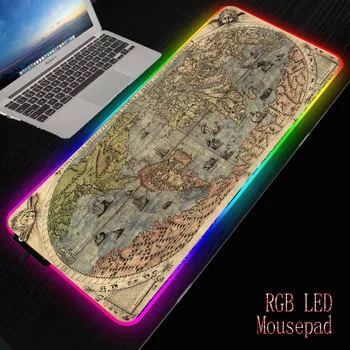 

XGZ World Map LED Gaming RGB Gamer Large Mousepad Lighting USB Keyboard Colorful Desk Pad Mice Mat for PC Laptop Desktop