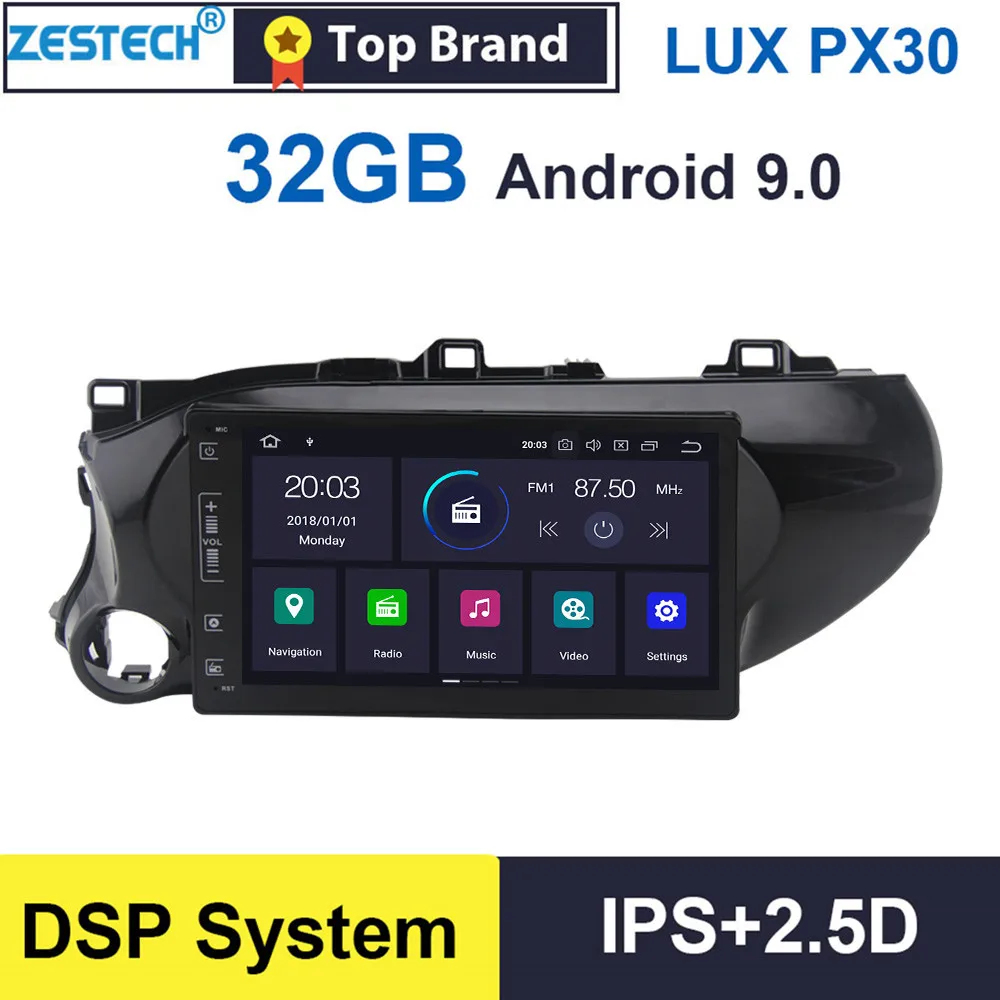 1 din Android 9,0 ips+ 2.5D 10," Радио автомобильный dvd-плеер для Toyota Hilux Автомагнитола gps DVD мультимедиа DSP SWC wifi 4G