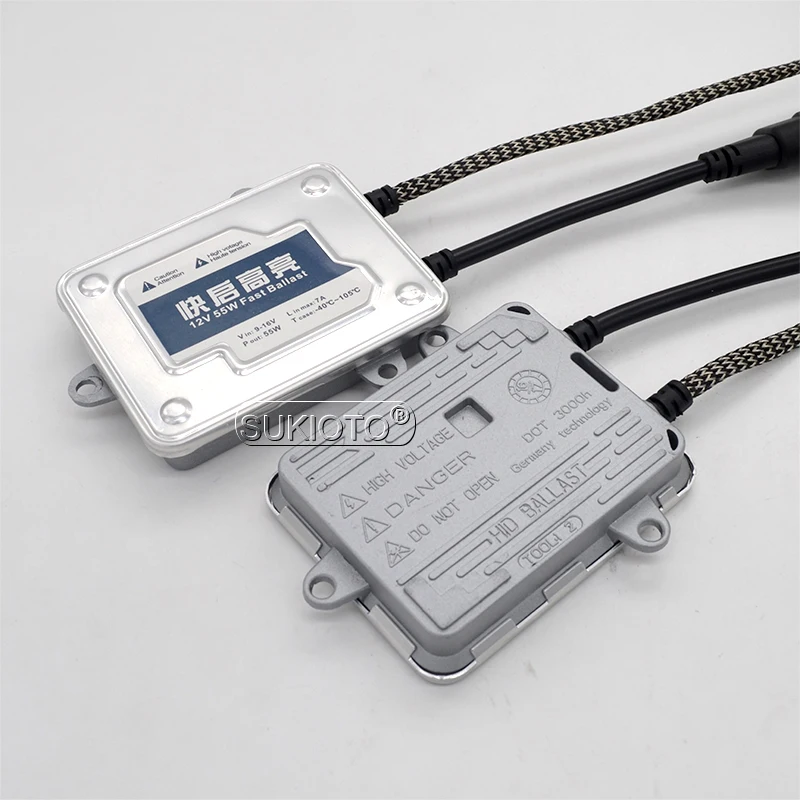 SUKIOTO 55W AC HID Xenon Ballast Kit H1 H3 H7 H11 D2H Cnlight Car Light Xenon Headlamp Bulb 6000K 4300K 5000K HID Conversion Kit (5)
