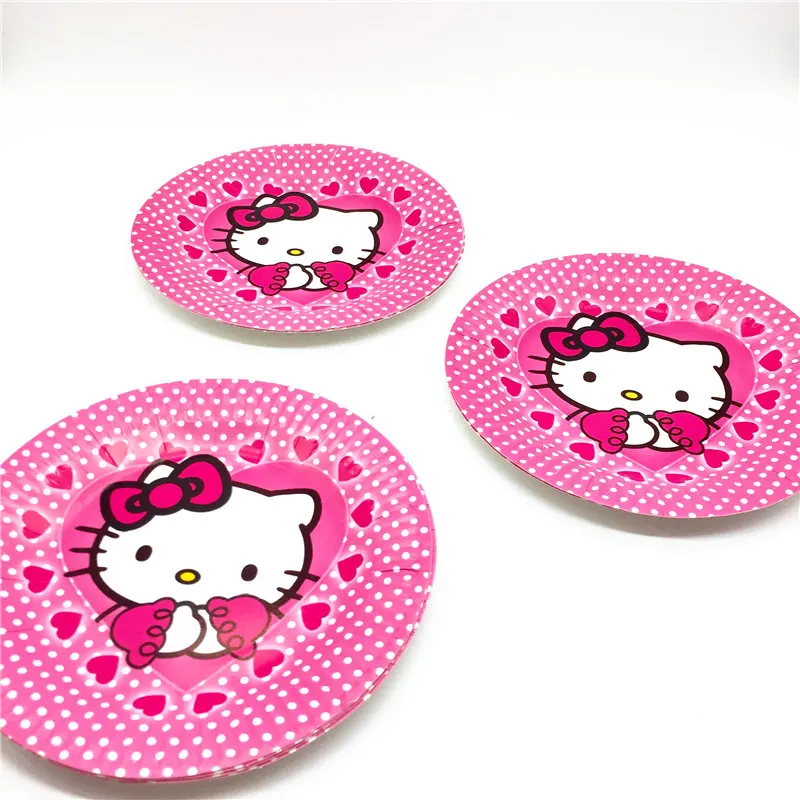 83 шт/лот hello kitty тема одноразовая чаша-контейнер тарелка детский душ ребенок день рождения Свадебные украшения вечерние принадлежности