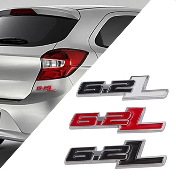 

Metal Car Sticker Emblem Car Trunk Badge Decals For Ford F150 6.2L Chevrolet C7 Camaro 2011-2015 6.2 L Car Styling Accessories