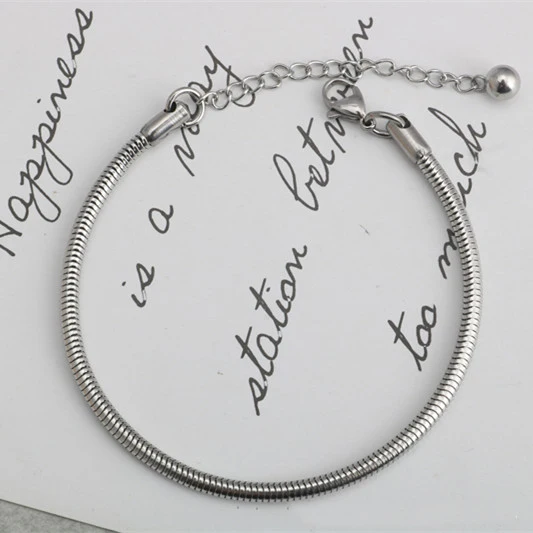 Модная новинка круглая цепочка-змейка титановая сталь студенческий мужской и женский браслет панк хип-хоп Дракон цепочка из змеиных костей горячая распродажа