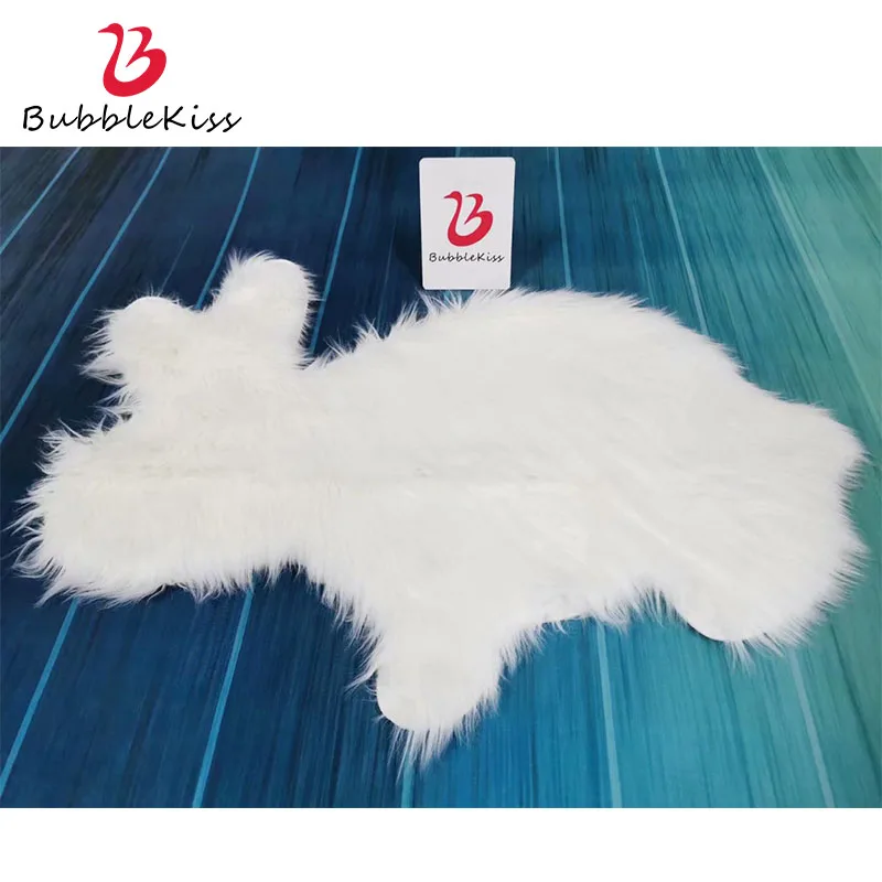 Bubble Kiss Rabbit Shape Polyester 60cmX90cm Area Rugs White Soft Fur Carpet For Bedroom Sheepskin Fluffy Rug Home Decoration |