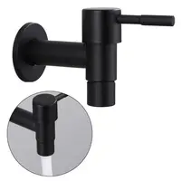 Stainless Steel Faucet Black Wall Mounted Washing Machine Tap Bath Toilet Mop Pool Water Taps for Garden Bathroom 2