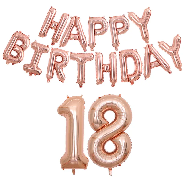 18 birthday Воздушные шары с надписью «Love», «Star», «Heart», «anniversary Hen», вечерние шары на день рождения, вечеринки, свадебные украшения, девичник - Цвет: 18 birthday