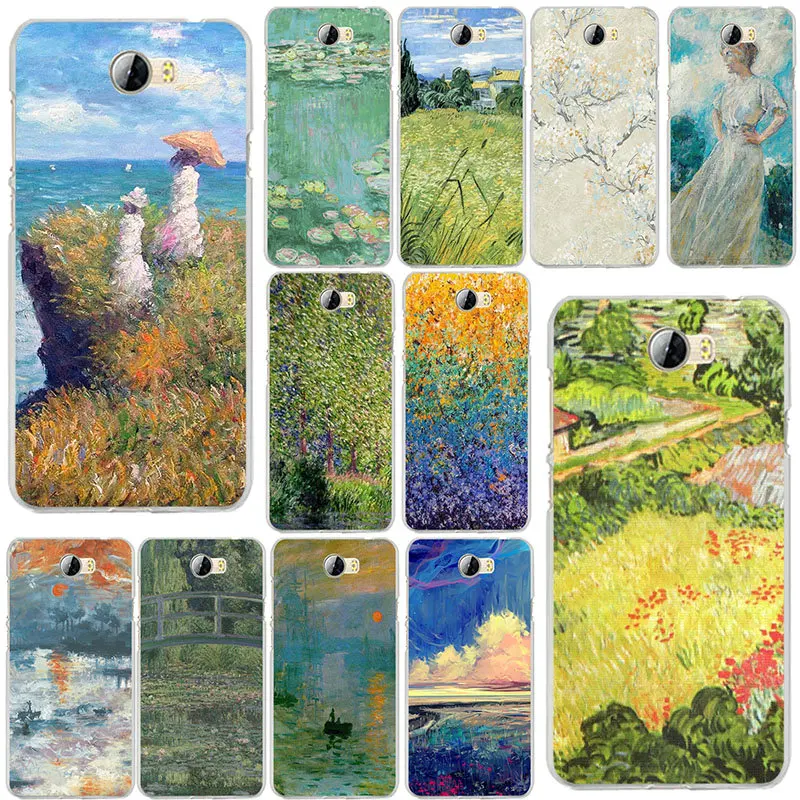 Claude Monet Impression Oil Painting Soft Phone Cases for Huawei P8 P9 P10 P20 Mate 10 Pro Y5 Y6 Y3 II Y7 Honor 6X 9 Lite | Мобильные