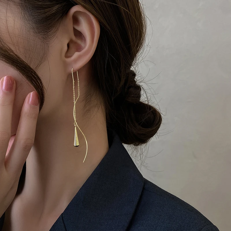 simple female water drop pendant ear line 2021 trend Women jewelry For friend Tassel Unusual earrings 4 Hef3985b48487493e89ab331d732bfd824