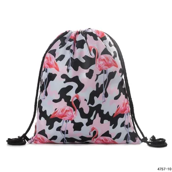 

New Fashion Cheap Women Printing Drawstring Backpack Travel Drawstring Bag Girl Hot Sale Small School Bag Drawstring Rucksack