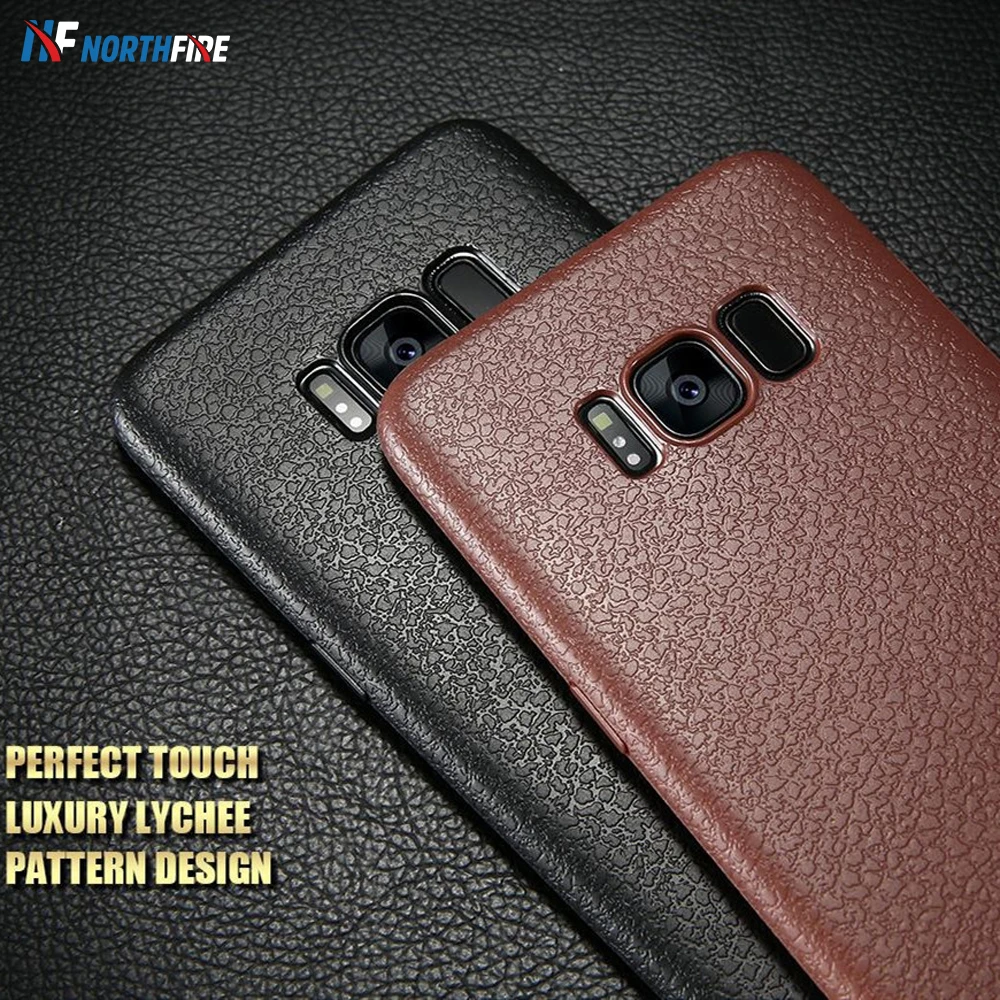 NORTHFIRE Luxury Case For Samsung Galaxy S9 S8 Leather Cases Plus Soft TPU Back Cover Fundas Coque |
