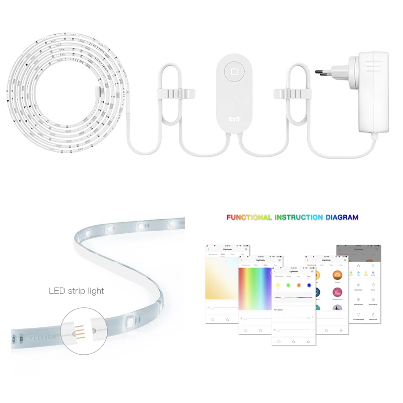 Светодиодная лента Yeelight умное водонепроницаемое украшение с поддержкой Wi Fi и RGB