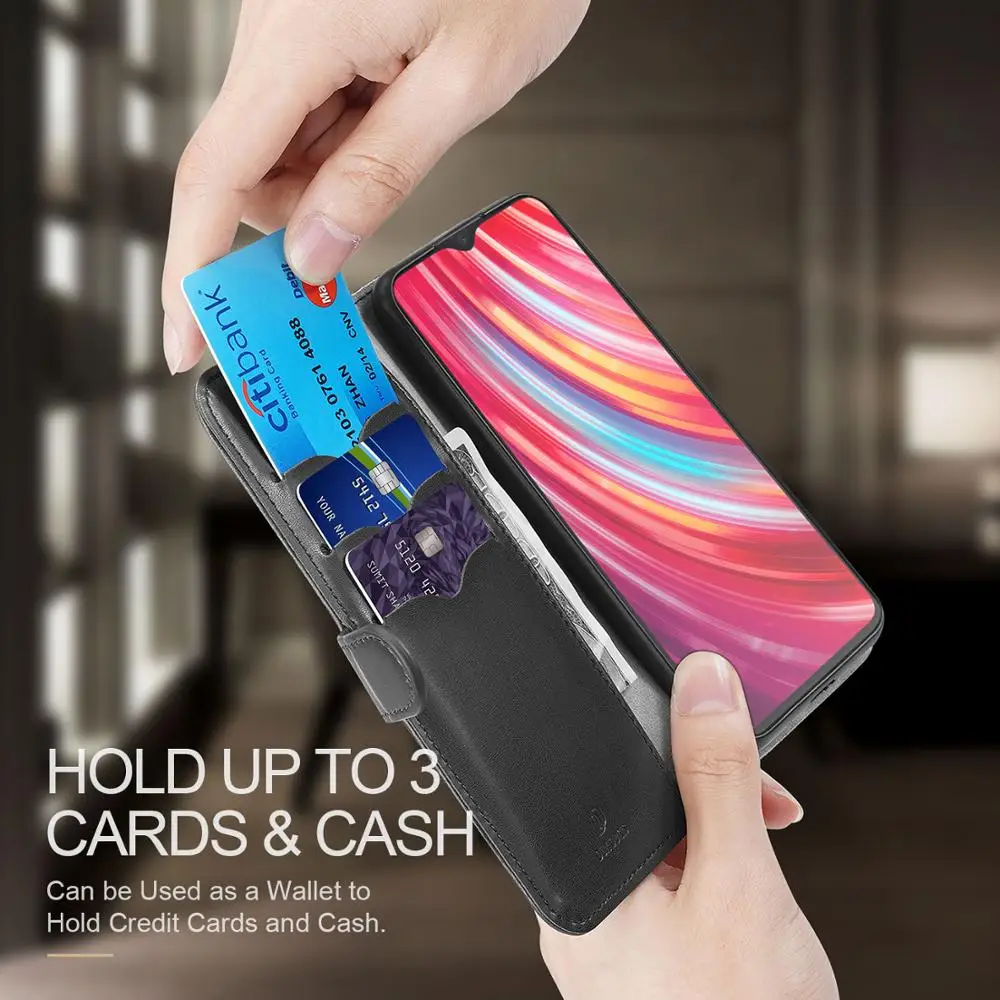 Чехол-книжка с бумажником для Xiaomi Redmi Note 8 и Note 8 Pro, чехол с откидной подставкой, держатель для кредитных карт, чехол с подставкой, сумка для смартфона