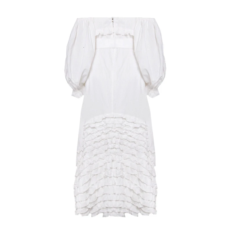 SeeBeautiful, новая мода, Осень-зима, с оборками, с вырезом лодочкой, с длинным рукавом, с открытыми плечами, свободное платье для женщин Q651