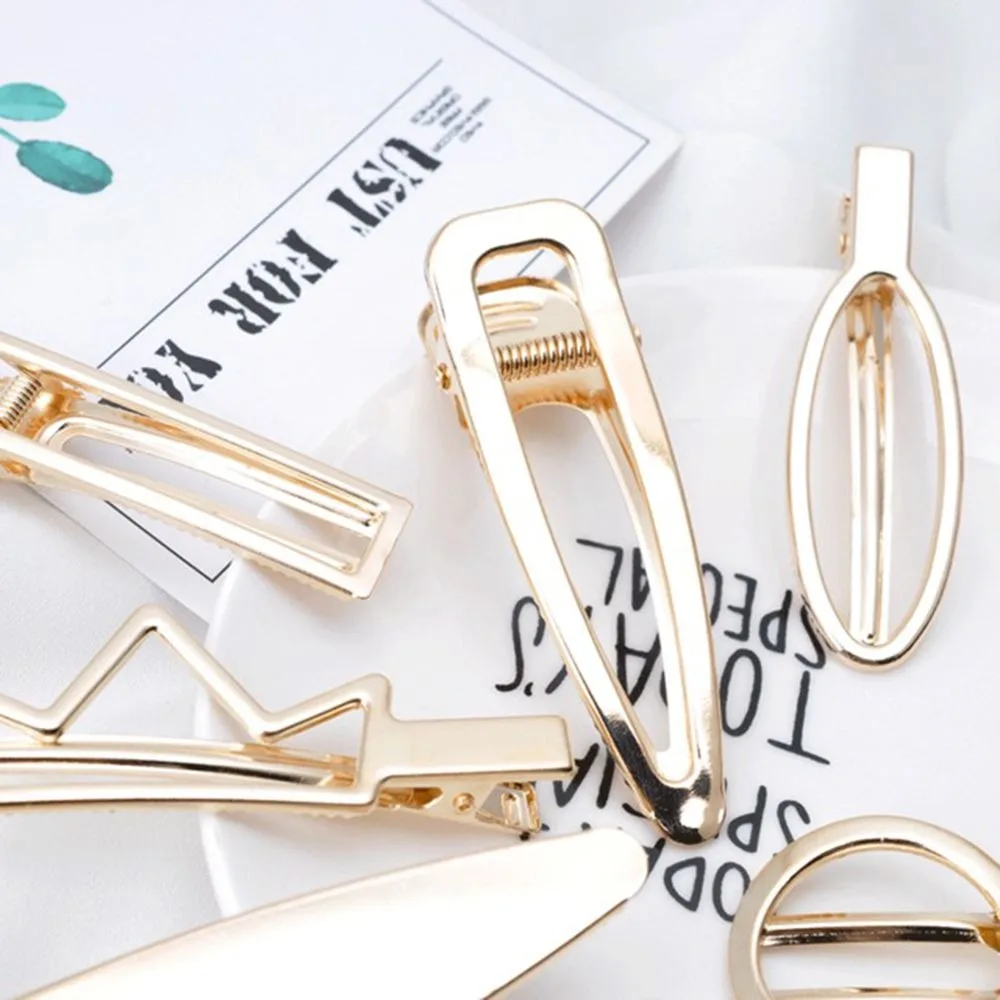 Hollow out Geometric Metal Hair Clips Heart Crown Bow Hairpins Barrettes Bobby Pins for Women Girls 2
