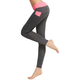 

Women Slim Fit 2019 New Autumn Sports Leggings Color-Blocked Concise Quick Dry Leggings Fitness Pants