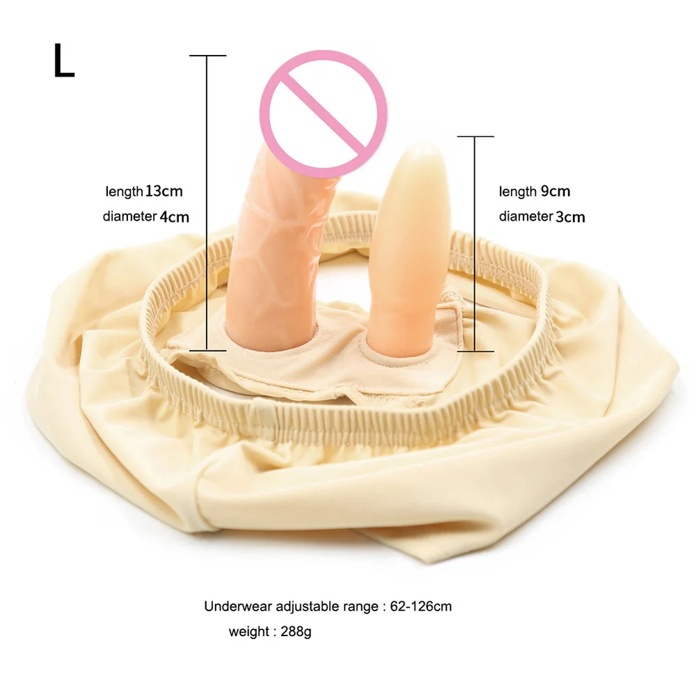 Женские носимые трусики с фаллоимитатором анальные пробки вагинальный клиторальный стимулятор мастурбатор пенис, целомудрие нижнее белье интимные игрушки для женщин