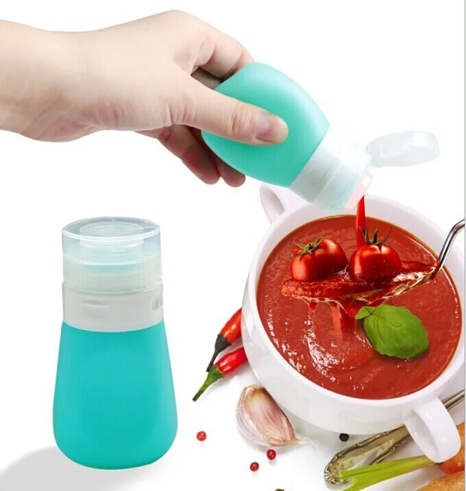 Силиконовая бутылочка для приправ, Экологически чистая креативная кухонная посуда, силиконовая бутылка для салата