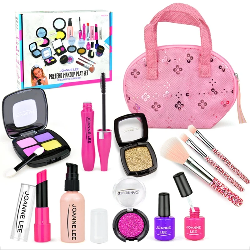 Juego de maquillaje para niñas, juego de simulación, princesa rosa, belleza, seguridad, no tóxico, envío directo