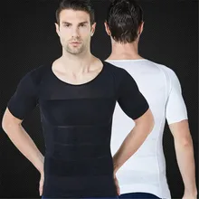 Мужская компрессионная утягивающая футболка для похудения Талия и коррекция талии Грудь Корректирующее белье для мужчин корректирующий корсет s-xxl