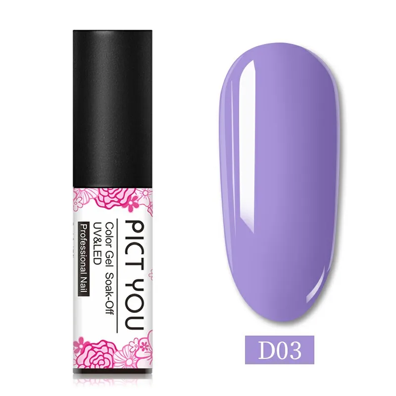 D03 PICT YOU 5 мл Гель-лак для ногтей Vernis Полупостоянный замачиваемый УФ-гель для ногтей стойкий Гель-лак для нейл-арта 119 цветов - Цвет: D03